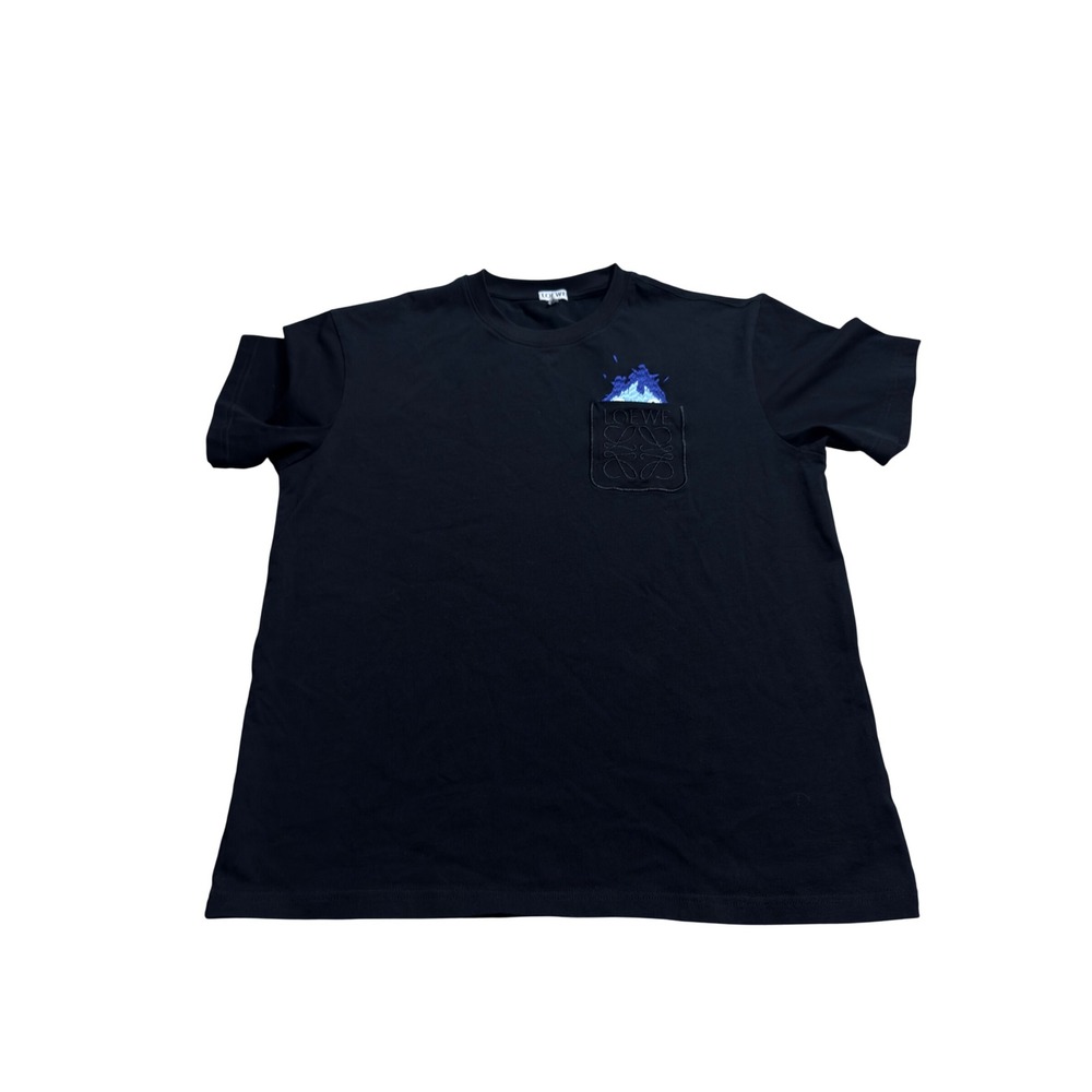 Loewe Howls Moving Castle Calcifer Pocket T-Shirt Black Medium